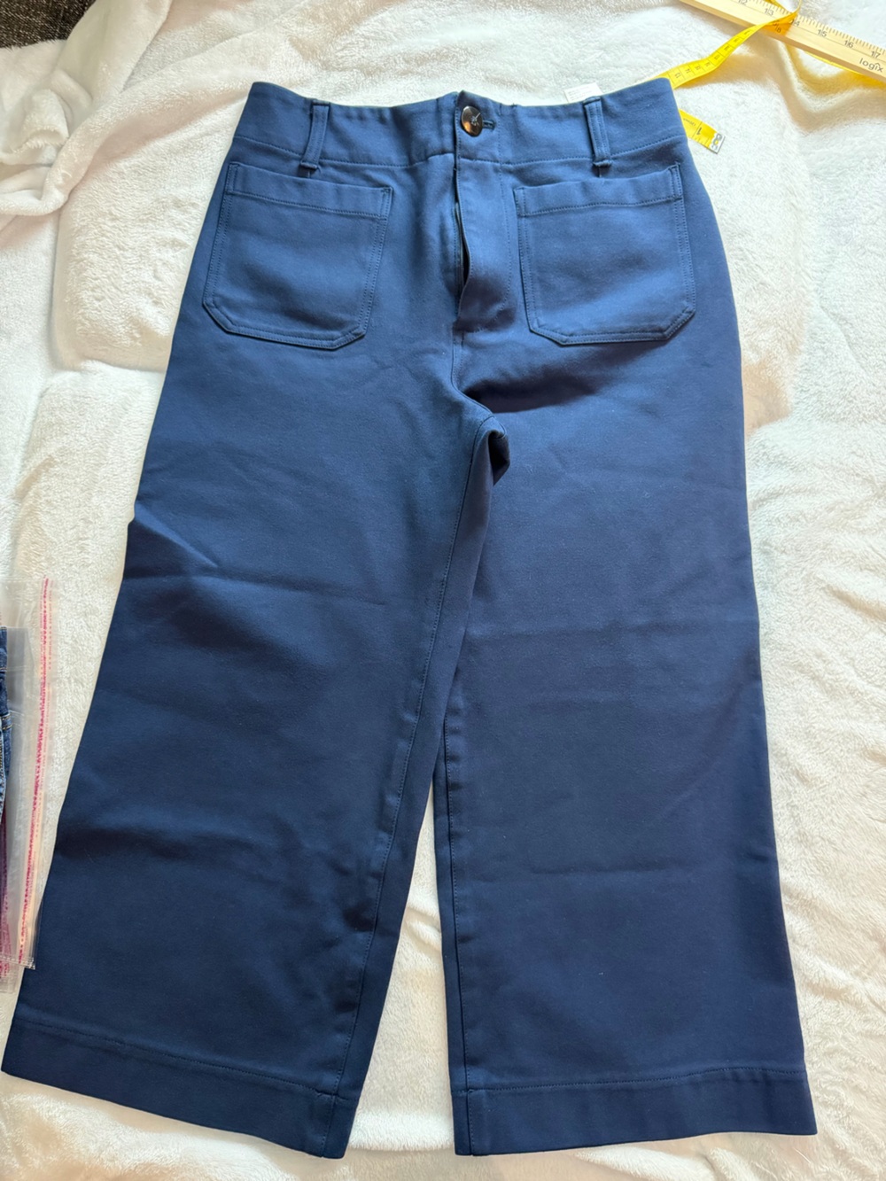 Maeve Anthropology Collette Navy Cropped Ankle Pants